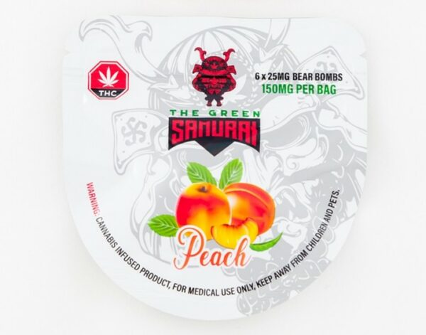 The Green Samurai – Peach Gummies – 150mg | Buy My Weed Online Canada