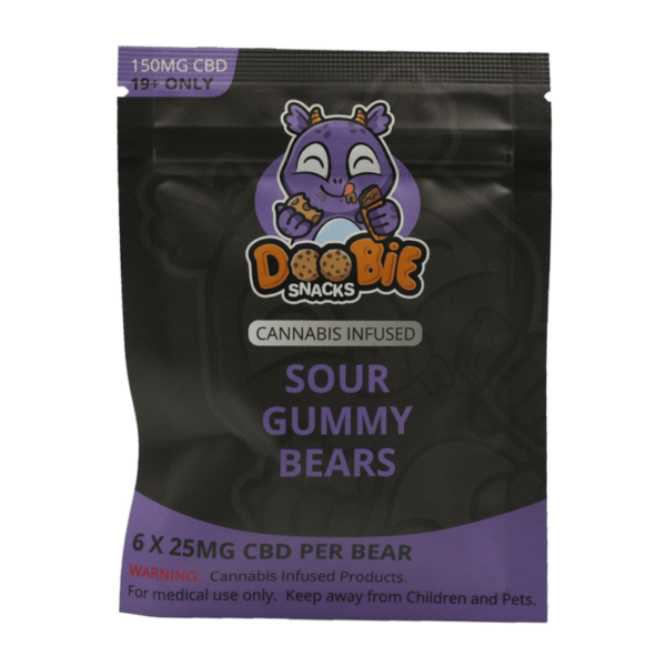 Doobie Snacks – CBD Sour Gummy Bears – 150mg CBD | Buy My Weed Online Canada