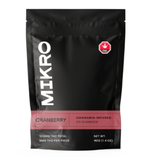 Mikro – THC Gummies – 100mg THC – Cranberry | Buy My Weed Online Canada