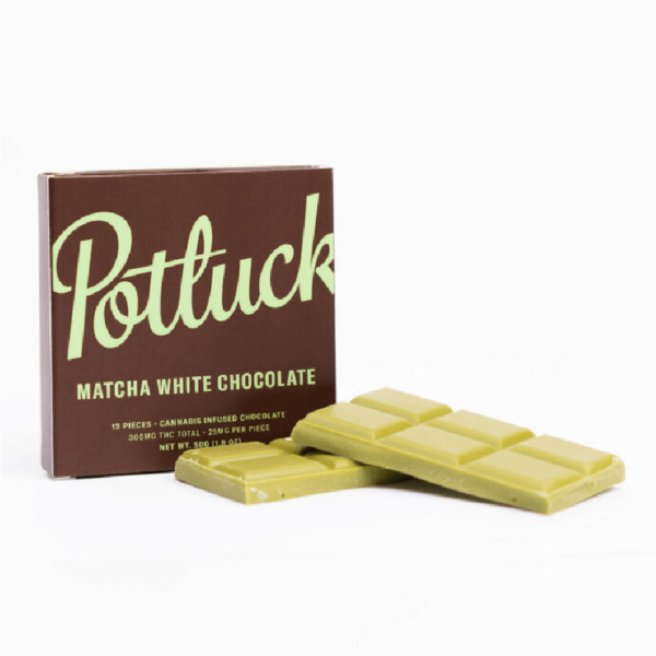 Potluck – Infused Chocolate – Matcha White Chocolate – 300mg THC | Buy My Weed Online Canada