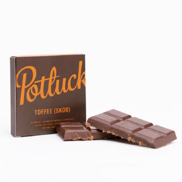 Potluck – Infused Chocolate – Toffee (Skor) – 300mg THC | Buy My Weed Online Canada