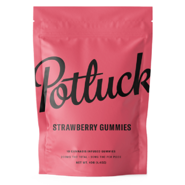 Potluck Extracts – Strawberry Gummies – 200mg THC | Buy My Weed Online Canada