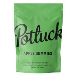 Potluck Extracts – Apple Gummies (1:1) – 100mg THC / 100mg CBD | Buy My Weed Online Canada