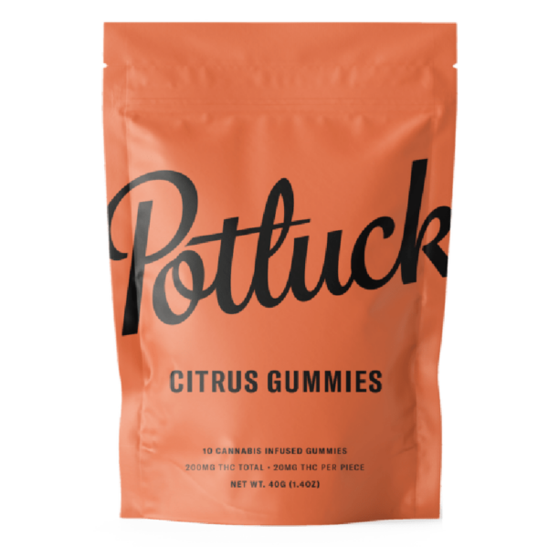 Potluck Extracts – Citrus Gummies – 200mg THC | Buy My Weed Online Canada